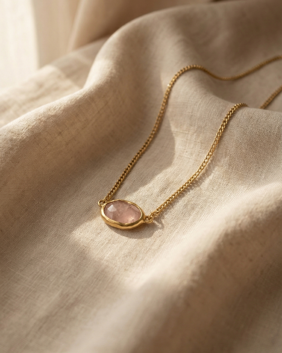 Soft Dawn ✦ Pink Quartz Choker