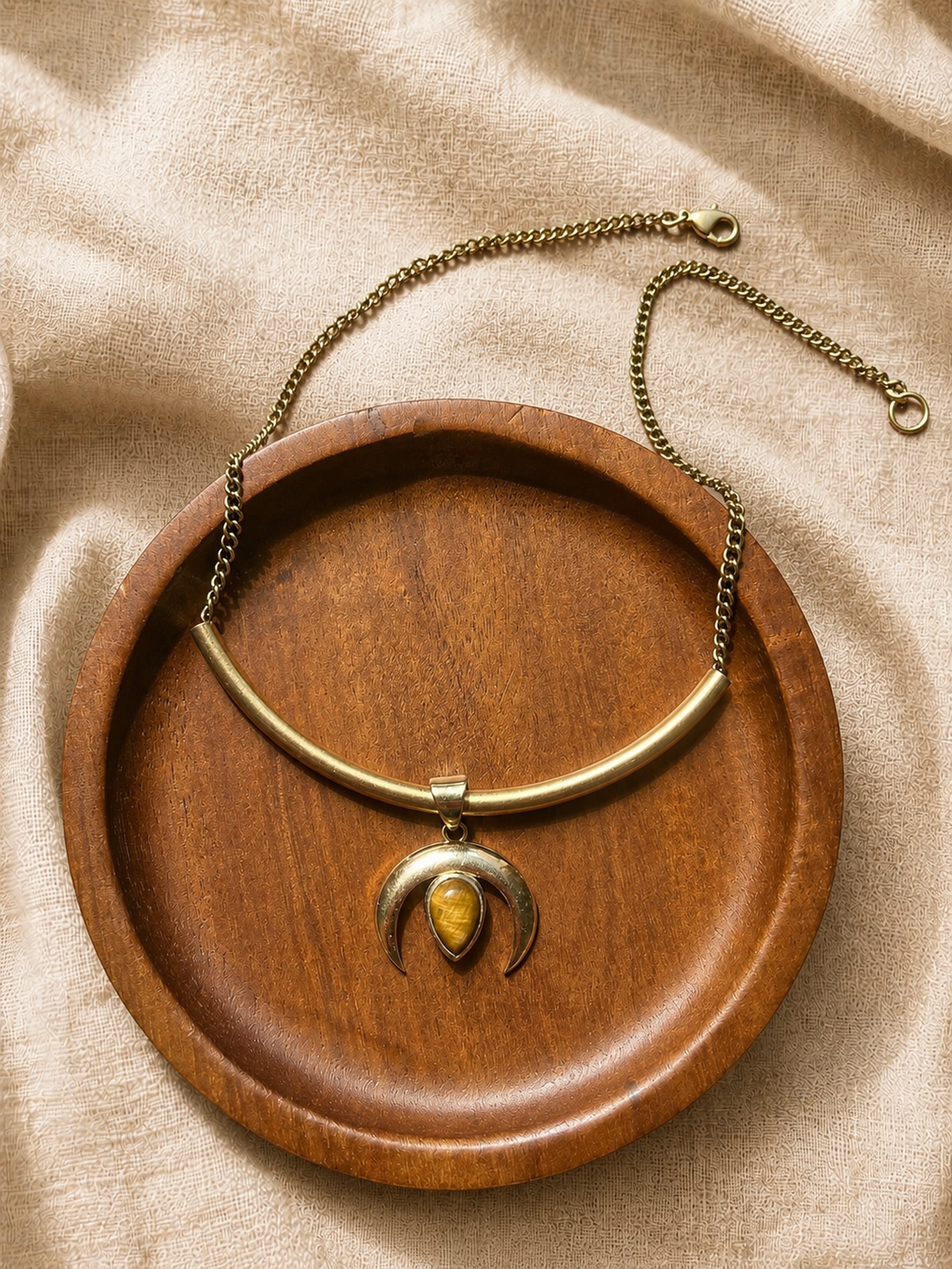 Crescent Tiger Eye Choker