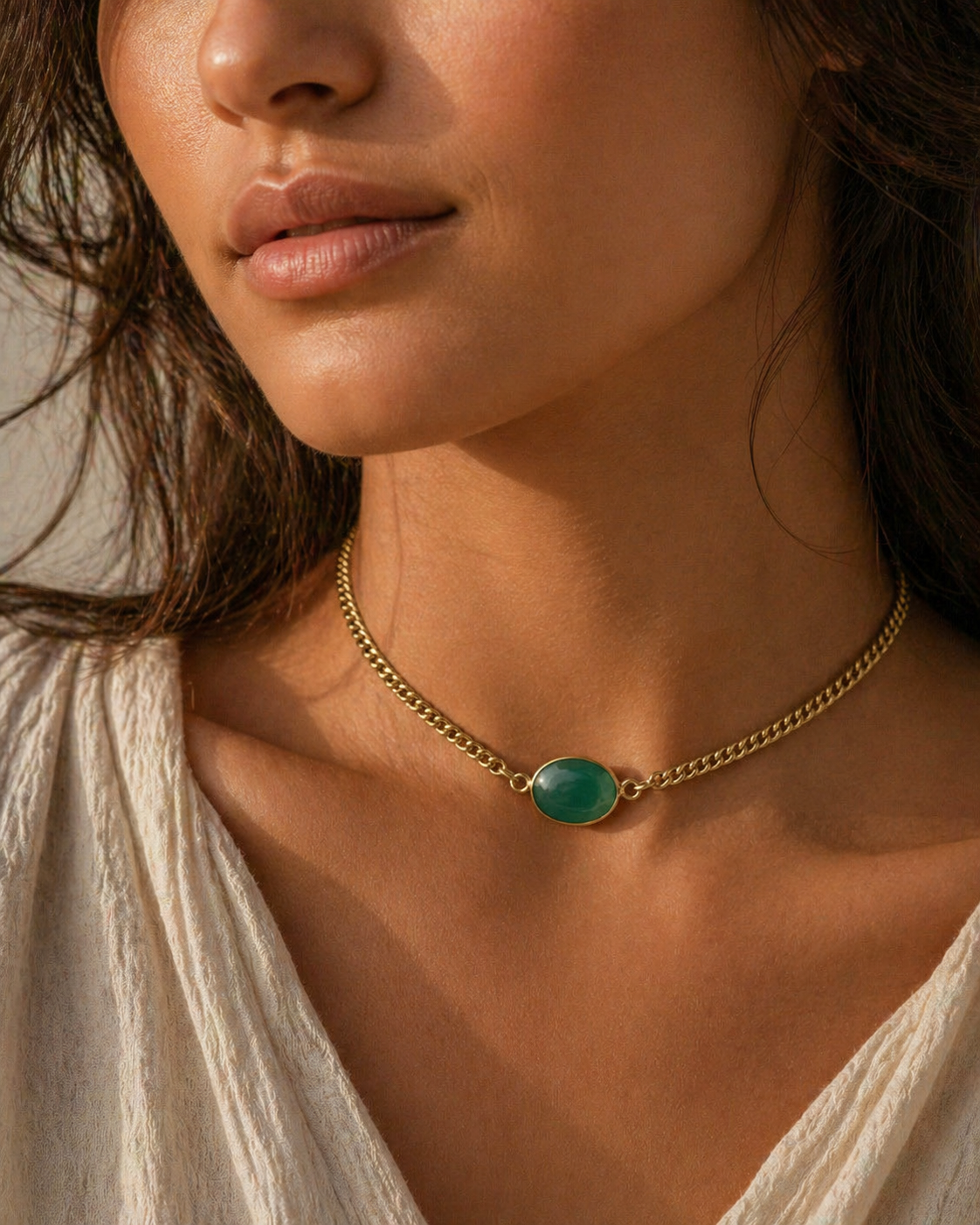Verdant Still ✦ Green Onyx Choker